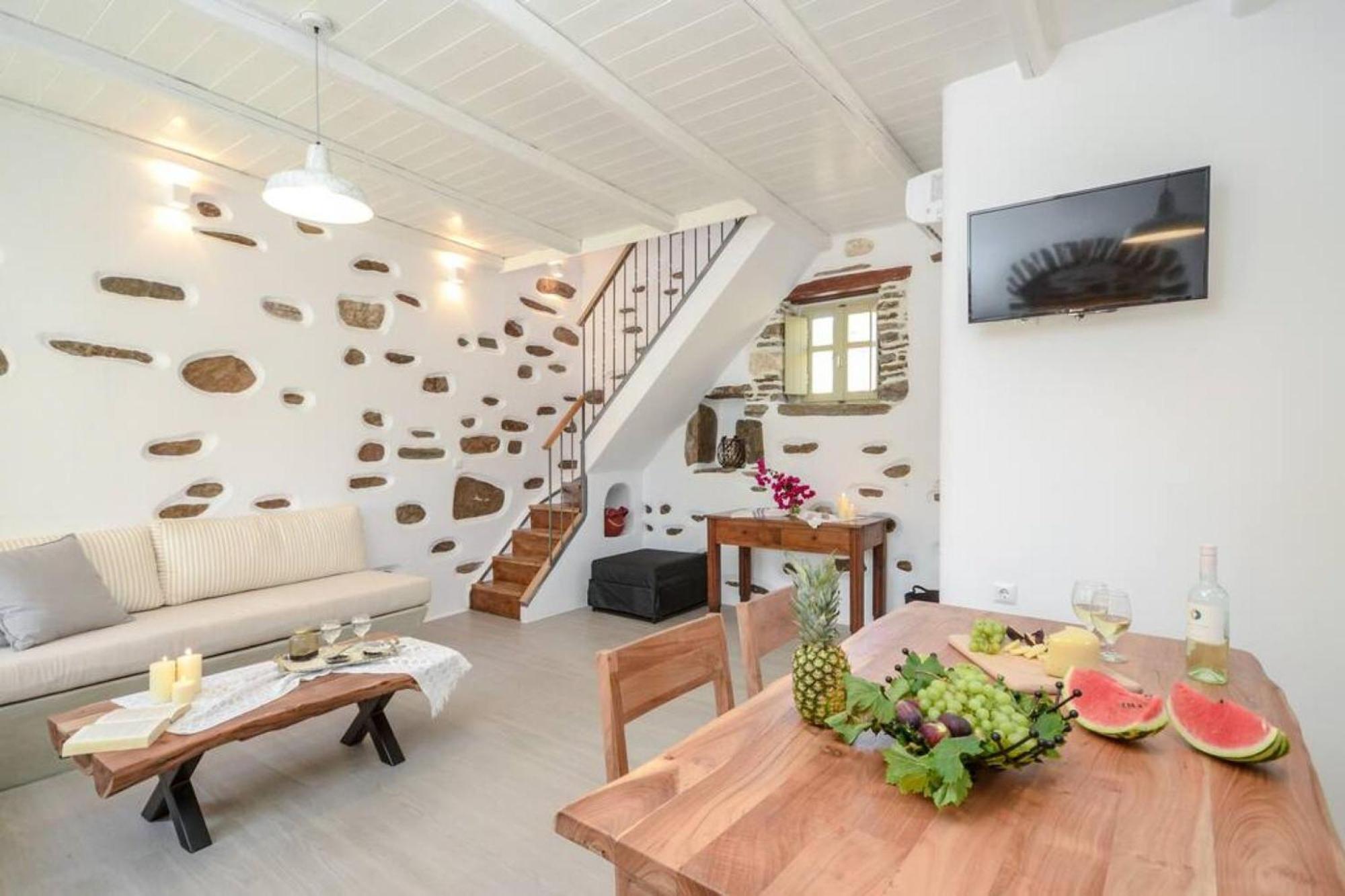 Villa Anthemion Naxos With Outdoor Jacuzzi Ano Sangrion Экстерьер фото
