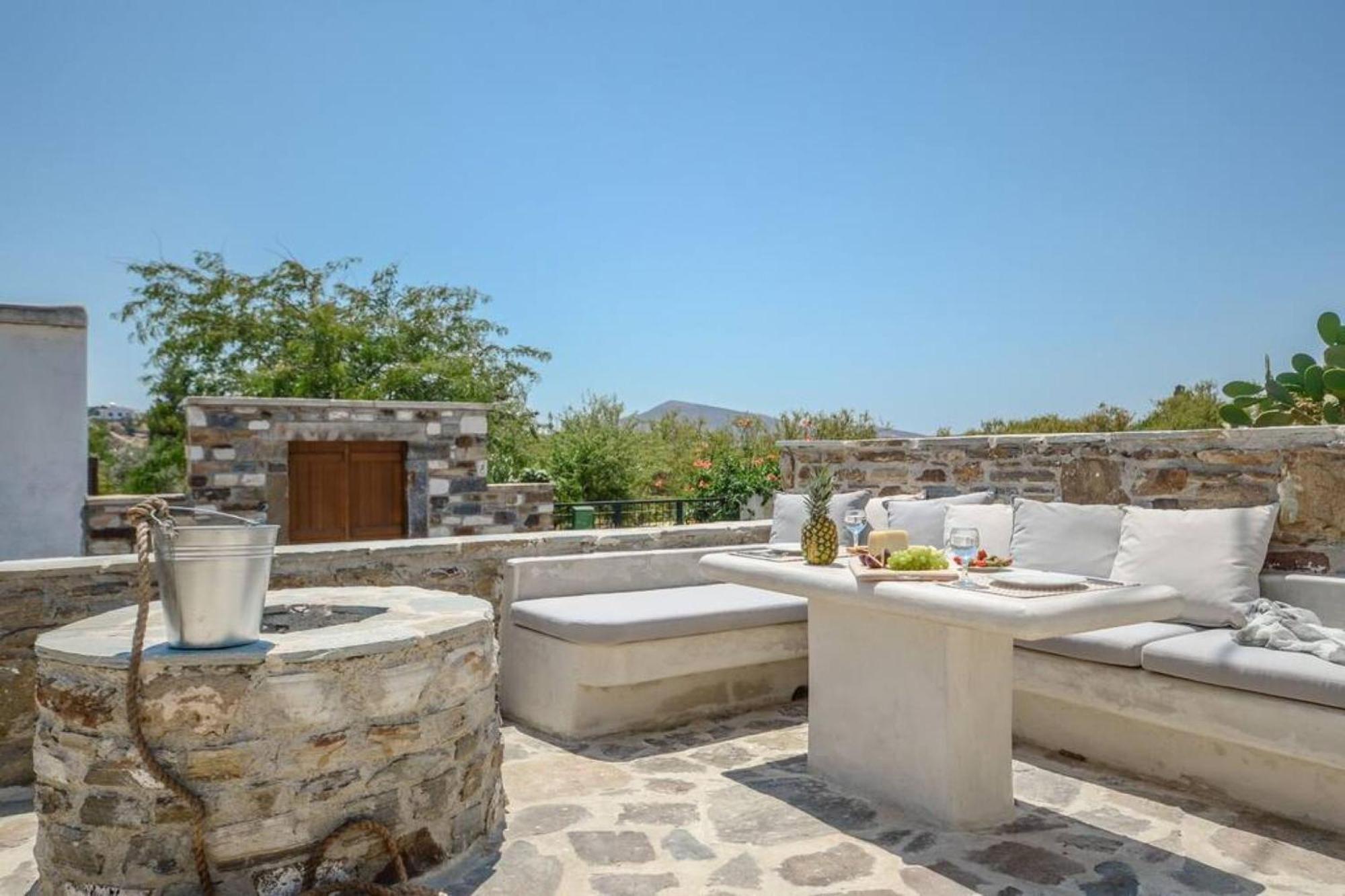 Villa Anthemion Naxos With Outdoor Jacuzzi Ano Sangrion Экстерьер фото