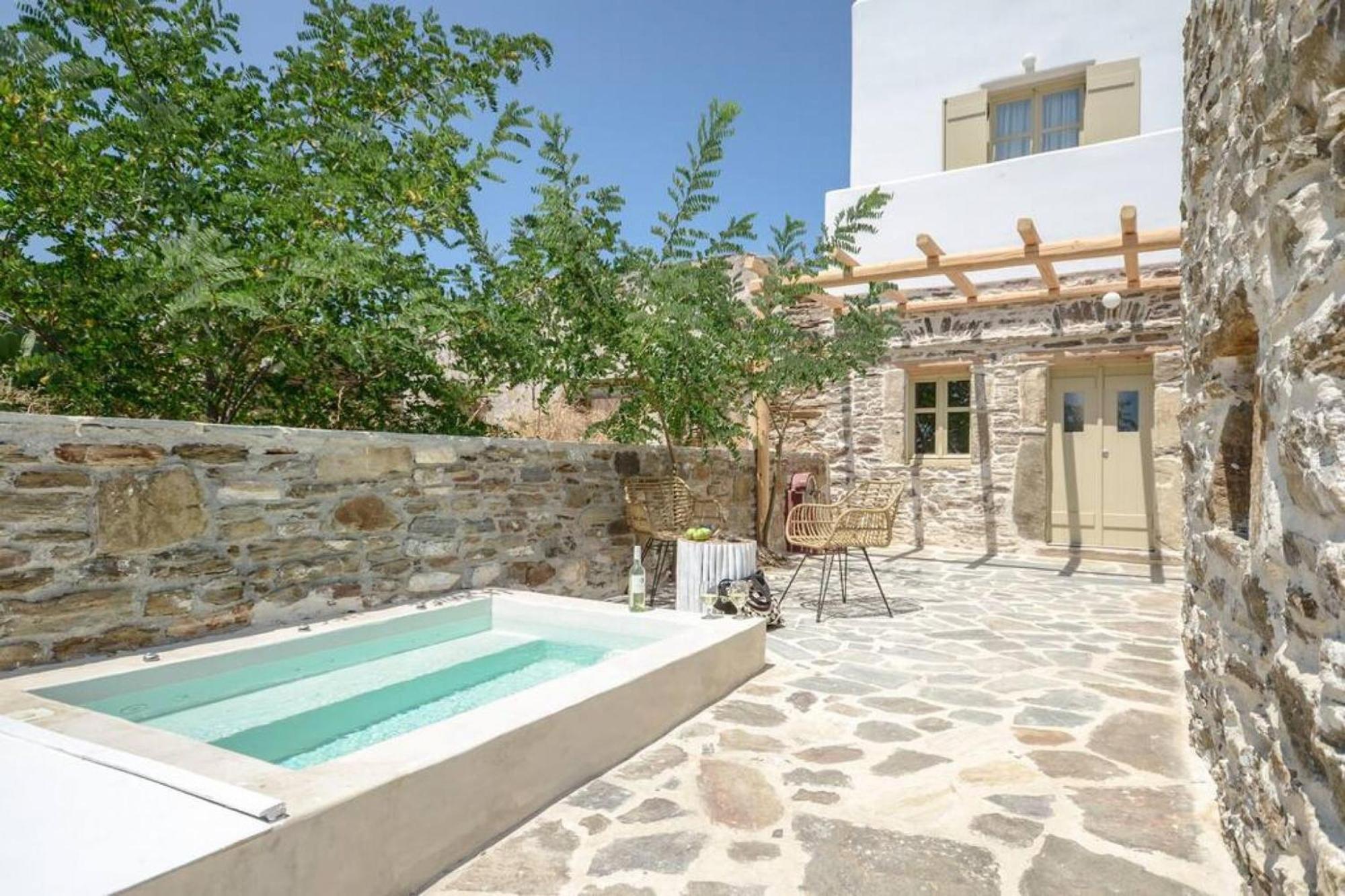 Villa Anthemion Naxos With Outdoor Jacuzzi Ano Sangrion Экстерьер фото