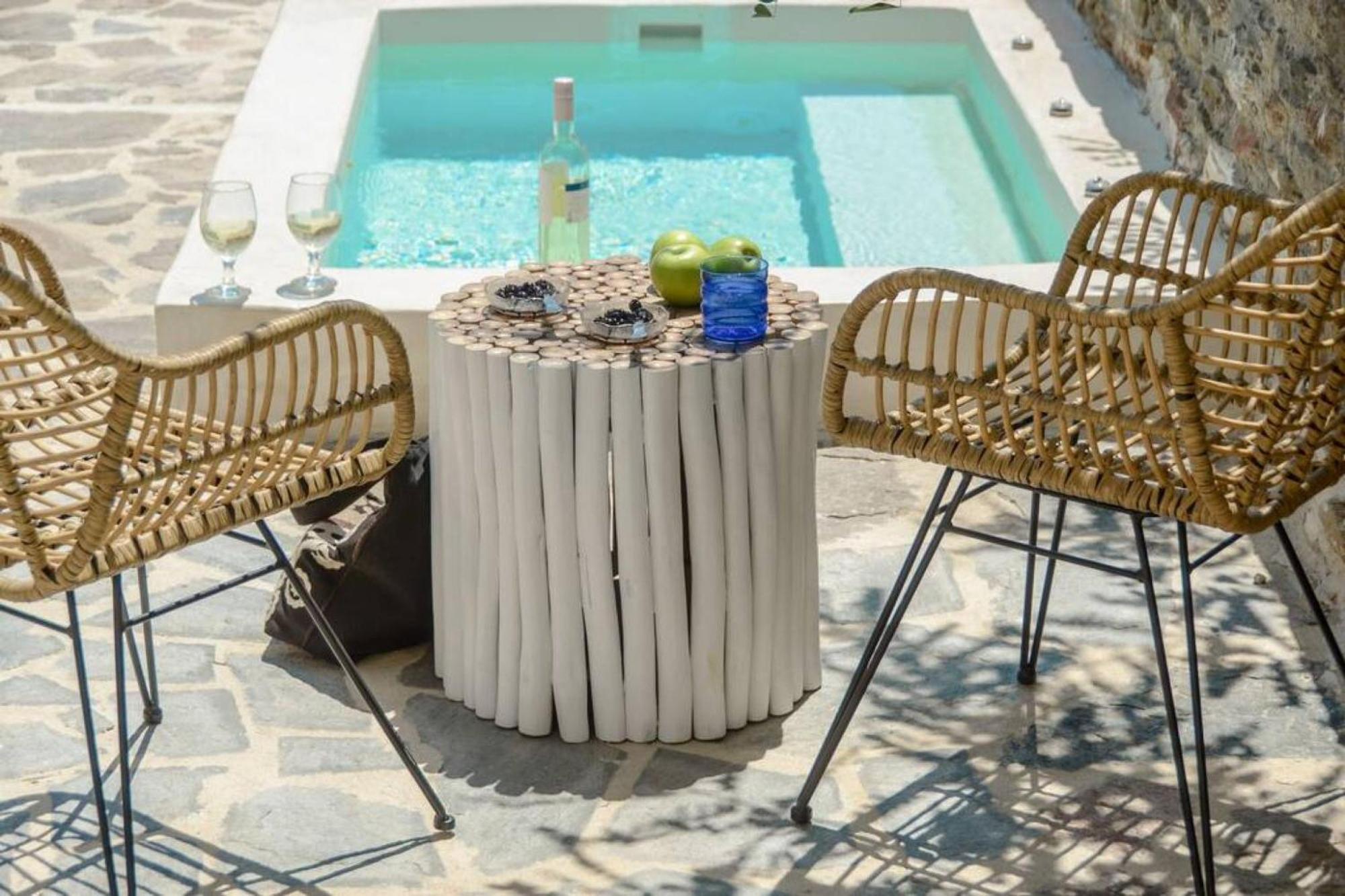 Villa Anthemion Naxos With Outdoor Jacuzzi Ano Sangrion Экстерьер фото